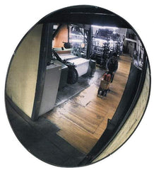 PRO-SAFE - Indoor & Outdoor Round Convex Safety, Traffic & Inspection Mirrors - Acrylic Lens, Galvanized Steel Backing, 36" Diam, 36' Max Covered Distance - Caliber Tooling