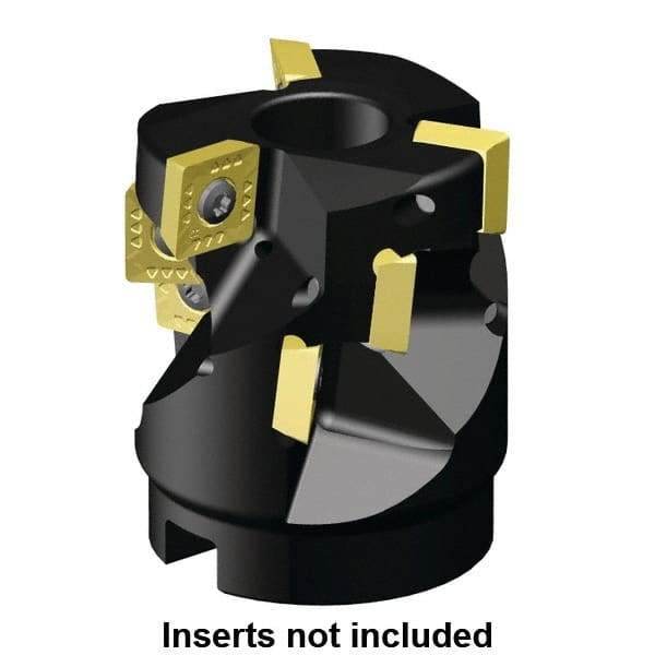 Kennametal - 15 Inserts, 2-1/2" Cut Diam, 1" Arbor Diam, 50.93mm Max Depth of Cut, Indexable Square-Shoulder Face Mill - 0/90° Lead Angle, 2-3/4" High, SD.T 43.. Insert Compatibility, Through Coolant, Series KSSP - Caliber Tooling