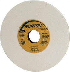 Norton - 7" Diam x 1-1/4" Hole x 1/2" Thick, J Hardness, 150 Grit Surface Grinding Wheel - Aluminum Oxide, Type 1, Very Fine Grade, 3,600 Max RPM, Vitrified Bond, No Recess - Caliber Tooling