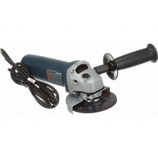 Bosch - 4-1/2" Wheel Diam, 11,000 RPM, Corded Angle & Disc Grinder - 5/8-11 Spindle, 120 Volts, 6 Amps - Caliber Tooling