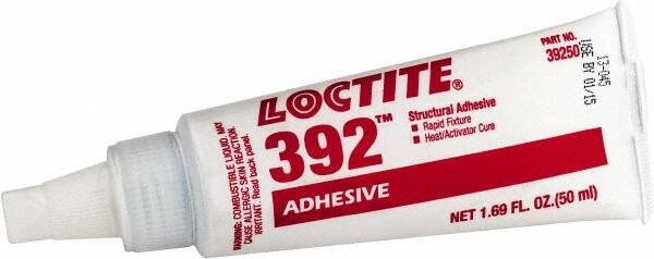 Loctite - 50 mL Tube Two Part Acrylic Adhesive - 15 min Working Time, 2,500 psi Shear Strength, Series 392 - Caliber Tooling