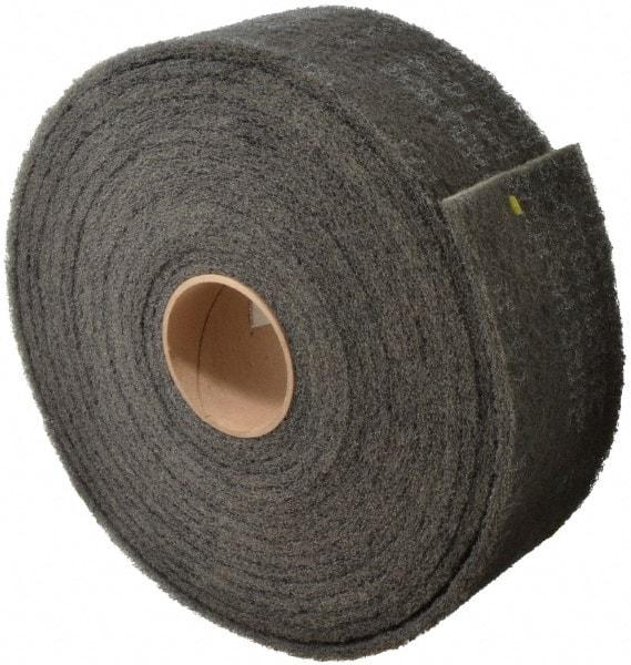 3M - 30' Long x 4" Wide Nonwoven Roll - Very Fine Grade, Gray, Silicon Carbide - Caliber Tooling