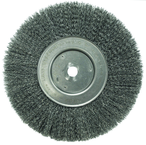 10" - Diameter Narrow Face Crimped Wire Wheel; .014" Steel Fill; 1-1/4" Arbor Hole - Caliber Tooling