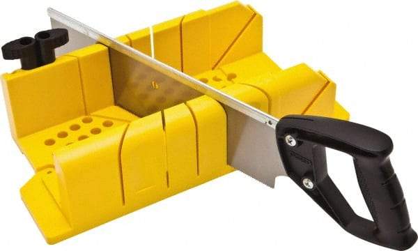 Stanley - 22.5°, 45°, 60°, 90° Miter Saw Miter Box & Saw - 4-1/4" Box Width x 18-1/4" Box Length - Caliber Tooling