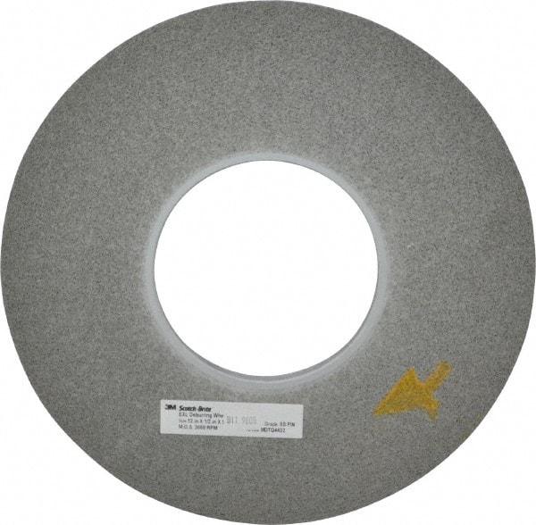 3M - 12" Diam, 1/2" Face Width, 5" Center Hole, Fine Grade, Silicon Carbide Deburring Wheel - Convolute, Hard Density 8 Grade, 3,000 RPM - Caliber Tooling