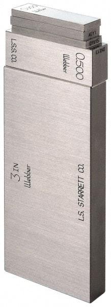 Starrett - 0.25" Rectangular Steel Gage Block - Accuracy Grade 0 - Caliber Tooling