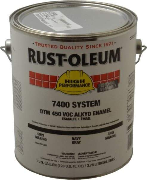 Rust-Oleum - 1 Gal Navy Gray Gloss Finish Alkyd Enamel Paint - Interior/Exterior, <450 gL VOC Compliance - Caliber Tooling