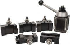 Aloris - Series CA Tool Post Holder & Set for 14 to 22" Lathe Swing - 6 Piece, Includes Style 1 Holder, Style 10 Holder, Style 104 Holder, Style 2 Holder, Style 7 Holder, Tool Post - Exact Industrial Supply