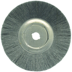 12" Diameter - 1-1/4" Arbor Hole - Crimped Steel Wire Straight Wheel - Caliber Tooling