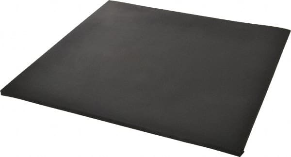 Made in USA - 12" Long, 12" Wide, 1/4" Thick, Buna-N Rubber Foam Sheet - 45 to 55 Durometer, Black, -40 to 212°F, 1,500 psi Tensile Strength, Stock Length - Caliber Tooling