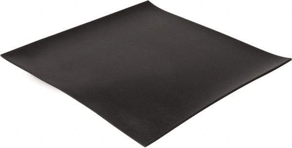 Made in USA - 12" Long, 12" Wide, 0.093" Thick, Buna-N Rubber Foam Sheet - 45 to 55 Durometer, Black, -40 to 212°F, 1,500 psi Tensile Strength, Stock Length - Caliber Tooling