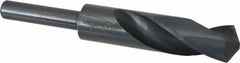 Interstate - 23.75mm Drill, 118° Point, High Speed Steel Silver Deming & Reduced Shank Drill Bit - Oxide Finish, 6" OAL, Straight Shank, 3" Flute Length - Caliber Tooling