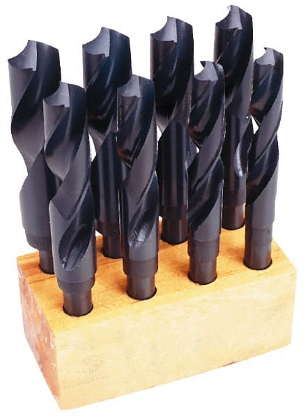 Chicago-Latrobe - 17/32 to 1", 118° Point, Oxide Finish, High Speed Steel Reduced Shank Drill Bit Set - Caliber Tooling