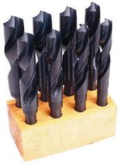 Drill Bit Set: Reduced Shank Drill Bits, 8 Pc, 1″ Drill Bit Size, 118 °, High Speed Steel Oxide, Standard