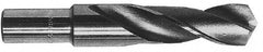 Hertel - 2" Drill, 118° Point, Cobalt Silver Deming & Reduced Shank Drill Bit - Bright Finish, 6" OAL, Flats on Shank, 3" Flute Length - Caliber Tooling