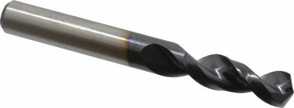 Accupro - 0.4331" 130° Parabolic Flute Cobalt Screw Machine Drill Bit - TiAlN Finish, Right Hand Cut, 1.85" Flute Length, 3.74" OAL, Split Point, Straight Shank - Caliber Tooling