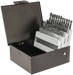 Drill Bit Set: Screw Machine Length Drill Bits, 60 Pc, 118 °, High Speed Steel Oxide, Standard, Straight Shank