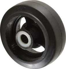 Fairbanks - 5 Inch Diameter x 2 Inch Wide, Rubber Caster Wheel - 700 Lb. Capacity, 2-3/16 Inch Hub Length, 3/4 Inch Axle Diameter, Roller Bearing - Caliber Tooling