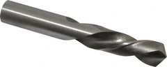 Interstate - 3/4" 118° Spiral Flute High Speed Steel Screw Machine Drill Bit - Bright Finish, Left Hand Cut, 3-1/8" Flute Length, 5" OAL, Standard Point, Straight Shank - Caliber Tooling