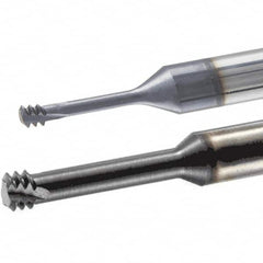 Iscar - M5x0.80 ISO, 0.15" Cutting Diam, 3 Flute, Solid Carbide Helical Flute Thread Mill - Internal Thread, 2-1/2" OAL, 1/4" Shank Diam - Caliber Tooling