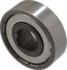 Value Collection - 1/2" Bore Diam, 1-3/8" OD, Double Shield Unground Retainer Type Radial Ball Bearing - 7/16" Wide, 1 Row, Round Bore, 915 Lb Dynamic Capacity - Caliber Tooling