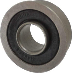 Value Collection - 3/8" Bore Diam, 7/8" OD, Double Seal Unground Retainer Type Radial Ball Bearing - With Flange, 1 Row, Round Bore, 450 Lb Dynamic Capacity - Caliber Tooling