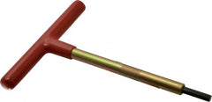 Made in USA - 1/4" Hex, T-Handle, Hex Key - 6" OAL, Chromalloy Steel, Inch System of Measurement - Caliber Tooling