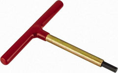 Made in USA - 3/8" Hex, T-Handle, Hex Key - 6" OAL, Chromalloy Steel, Inch System of Measurement - Caliber Tooling