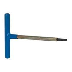 Made in USA - 5mm Hex, T-Handle, Hex Key - 6" OAL, Chromalloy Steel, Metric System of Measurement - Caliber Tooling