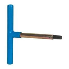 Made in USA - 10mm Hex, T-Handle, Hex Key - 6" OAL, Chromalloy Steel, Metric System of Measurement - Caliber Tooling