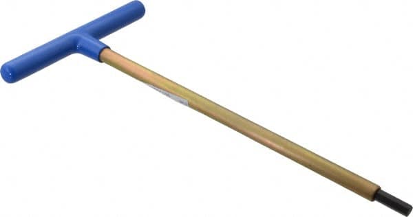 Made in USA - 8mm Hex, T-Handle, Hex Key - 12" OAL, Chromalloy Steel, Metric System of Measurement - Caliber Tooling