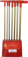 Made in USA - 7 Piece T-Handle Hex Key Set - Hex Range 7/64 to 1/4", 13" OAL, Chromalloy Steel - Caliber Tooling