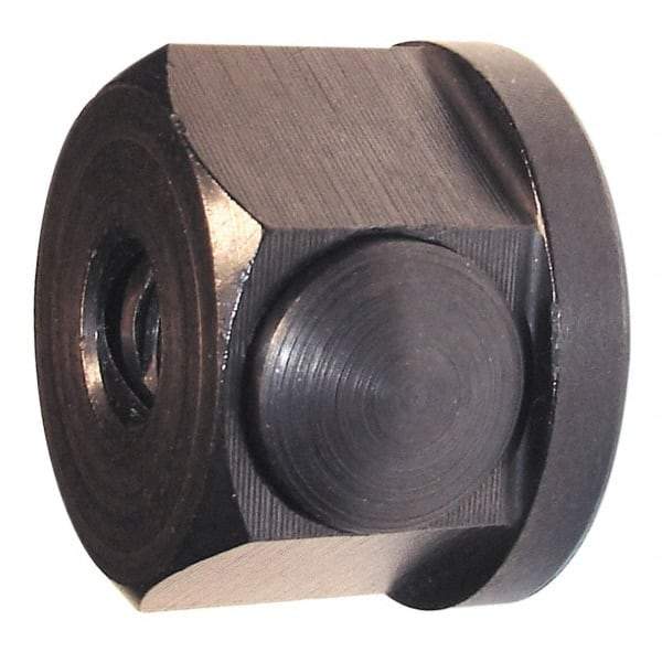 Morton Machine Works - 1/4-20, 1" Flange Diam, 5/8" High, 1" Across Flats, Button Thread Collar Nut - Grade Carbon Steel Steel, Black Oxide Finish, 1/8" Flange Height, TCMAI - Caliber Tooling