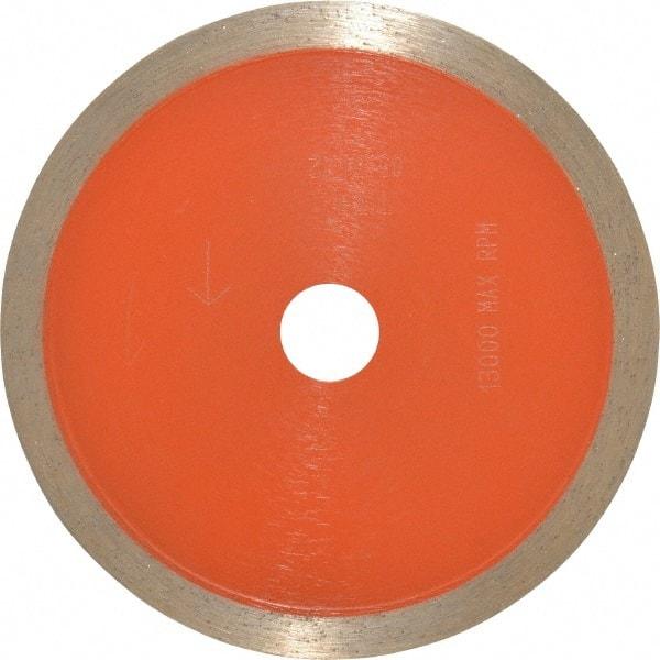 Core Cut - 4" Diam, 5/8" Arbor Hole Diam, Wet & Dry Cut Saw Blade - Diamond-Tipped, Standard Round Arbor - Caliber Tooling