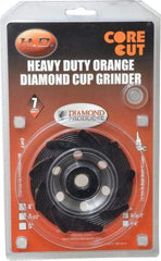 Core Cut - 4" Diam, 3/16" Overall Thickness, Spiral Cup Tool & Cutter Grinding Wheel - Diamond, 15,000 RPM - Caliber Tooling