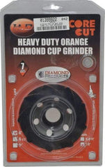 Core Cut - 4" Diam, 7/8" Hole Size, 3/16" Overall Thickness, Spiral Cup Tool & Cutter Grinding Wheel - Diamond, 15,000 RPM - Caliber Tooling