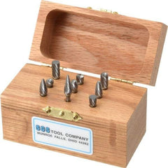 SGS Pro - 9 Piece, 1/8" Shank Burr Set - Tungsten Carbide - Caliber Tooling