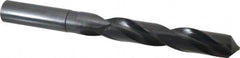 Interstate - 1-1/4", 118° Point, Spiral Flute, High Speed Steel Taper Length Drill Bit - Oxide Finish, 7-7/8" Flute Length, 12-1/2" OAL - Caliber Tooling