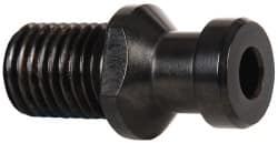 Parlec - D Style, CAT50 Taper, 1-8 Thread, 75° Angle Radius, Standard Retention Knob - 2.88" OAL, 1.1" Knob Diam, 0.2" Flange Thickness, 1.345" from Knob to Flange, 1.026" Pilot Diam, 0.468" Coolant Hole, Through Coolant - Exact Industrial Supply