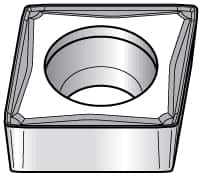 Kennametal - CCMT21.52 FW Grade KC5010 Carbide Turning Insert - TiAlN Finish, 80° Diamond, 1/4" Inscr Circle, 3/32" Thick, 1/32" Corner Radius - Caliber Tooling