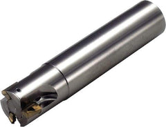 Kyocera - 10mm Cut Diam, 10mm Max Depth of Cut, 10mm Shank Diam, 80mm OAL, Indexable Square Shoulder End Mill - BDMT 1103 Inserts, Cylindrical Shank, 90° Lead Angle - Caliber Tooling