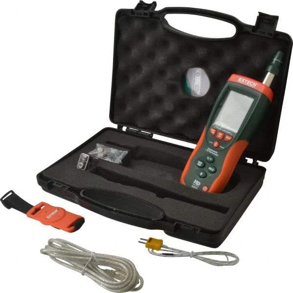 Extech - 14 to 140°F, 0 to 100% Humidity Range, Psychrometer - 2% Relative Humidity Accuracy, 0.1° Resolution - Caliber Tooling