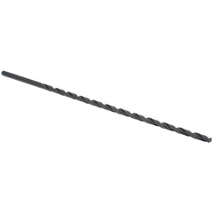 Extra Length Drill Bit: 0.4063″ Dia, 118 °, High Speed Steel Oxide Finish, 12″ Flute Length, 18″ OAL, Spiral Flute, Straight-Cylindrical Shank