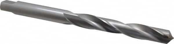 Made in USA - 27/32" 118° Spiral Flute Carbide-Tipped Taper Length Drill Bit - Caliber Tooling