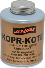 Jet-Lube - 1 Lb Can High Temperature Anti-Seize Lubricant - Copper/Graphite, -65 to 1,800°F, Copper/Bronze, Food Grade, Water Resistant - Caliber Tooling