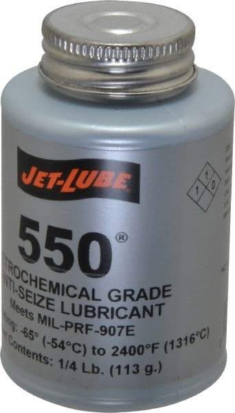 Jet-Lube - 0.25 Lb Can Extreme Pressure Anti-Seize Lubricant - Molybdenum Disulfide, -65 to 2,400°F, Steel Blue, Water Resistant - Caliber Tooling