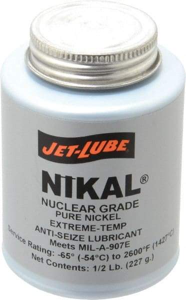 Jet-Lube - 0.5 Lb Can Extreme Temperature Anti-Seize Lubricant - Nickel, -65 to 2,600°F, Gray, Nuclear Grade - Caliber Tooling