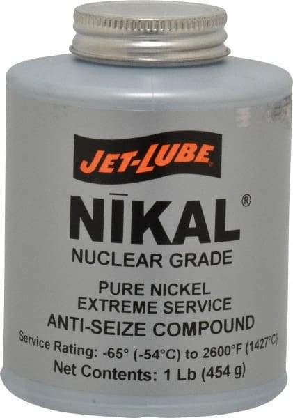 Jet-Lube - 1 Lb Can Extreme Temperature Anti-Seize Lubricant - Nickel, -65 to 2,600°F, Gray, Nuclear Grade - Caliber Tooling