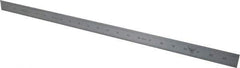 PEC Tools - 24" Long, 1/100, 1/10" and 0.5, 1mm Graduation, Rigid Steel Rule - Decimal/Metric Graduation Style, 1-1/8" Wide, Silver, Satin Chrome Finish - Caliber Tooling