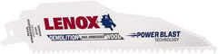 Lenox - 6" Long x 7/8" Thick, Bi-Metal Reciprocating Saw Blade - Straight Profile, 6 TPI, Toothed Edge, Universal Shank - Caliber Tooling